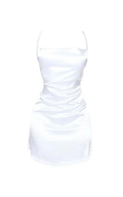 Petite White Satin Strappy Cowl Neck Shift Dress -Serenova Dresses Shop 760ef2ae7bfd25bb6fd37af24922d647ec7fe407 cmv0990 6
