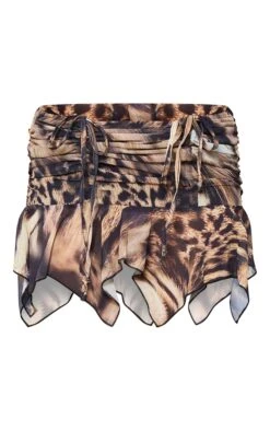 Brown Leopard Printed Chiffon Handkerchief Hem Mini Skirt -Serenova Dresses Shop 84fce774c02ea69a2c4a66b224fe6dd182a3bbd9 cnd3692 6
