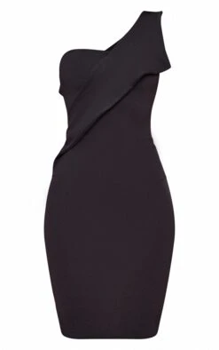 Black Asymmetric Strap Midi Dress -Serenova Dresses Shop 8a4e1acdde19afc457fa84776bebd6d23935aa3c clw2339 5
