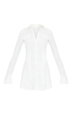 Tall White Pocket Detail Cargo Cinched Waist Shirt Dress -Serenova Dresses Shop 8c5d25b048e6ee58cfc593fb4982aea4cc38f84a cmq3328 5