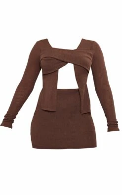 Chocolate Rib Wrap Cut Out Bodycon Dress 10 Chocolate Rib Wrap Cut Out Bodycon Dress -Serenova Dresses Shop 8f48c797de08d9fd3659b27d8e4ac6fbb4af5a55 cnd4299 5