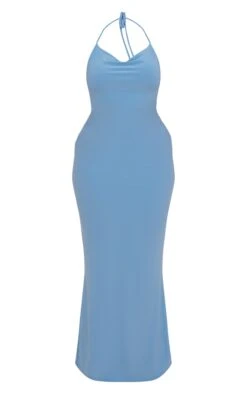 Shape Slate Blue Slinky Strappy Cowl Scoop Back Ruched Maxi Dress -Serenova Dresses Shop 917c4e9d653be1242ade695176c20dca5fe1b483 cnd5120 5