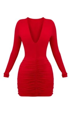 Shape Red Slinky Ruched Mini Dress -Serenova Dresses Shop 9413e2c626d5c35ed823f6dfc6973d9a662616b8 CLT8402 3