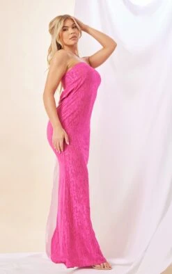 Hot Pink Textured Metallic Bandeau Cowl Back Maxi Dress 7 Hot Pink Textured Metallic Bandeau Cowl Back Maxi Dress -Serenova Dresses Shop 9440337f7ff63ccb45ca65bbec73b333c4b8c517 cnd7638 3