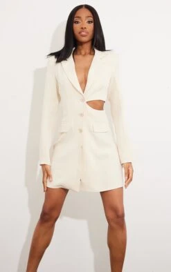 Tall Off White Cut Out Blazer Dress -Serenova Dresses Shop a0442962a7193b1a5d8d0fee99ec591e02c1af9f cnb9795 3