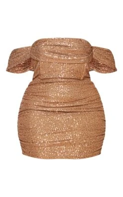 Plus Mocha Sequin Bardot Bodycon Dress -Serenova Dresses Shop a114862e8596ed651d92b85b118251088902113e cmt8444 6