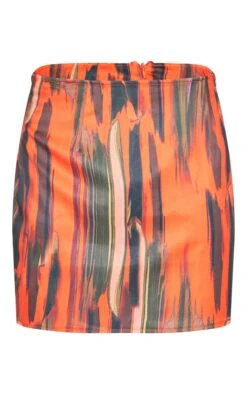 Orange Abstract Print Mini Skirt -Serenova Dresses Shop ae5441cca9ab3252b1c27572c712edd7823df096 CMZ6491 5