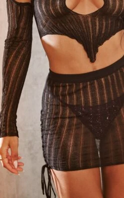 Black Sheer Knit Lace Up Skirt -Serenova Dresses Shop b252965d1b38aedcf62f10696b8381b47bf1298f cnc3283 5