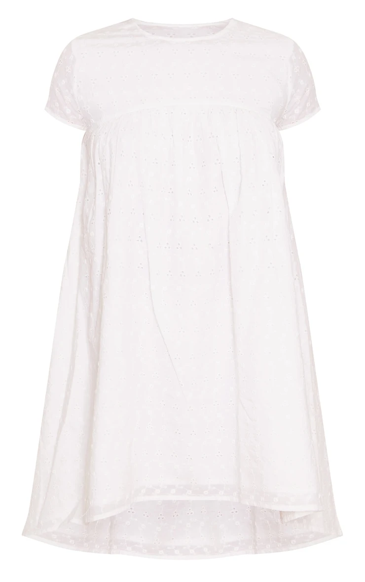 White Broderie Smock Dress 5 White Broderie Smock Dress - Image 5