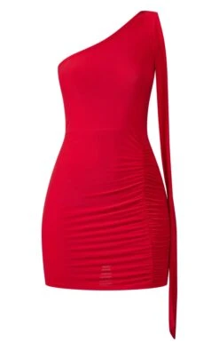 Red Slinky One Shoulder Drape Ruched Bodycon Dress -Serenova Dresses Shop b501c6eded78d239a461d8d73d21c8084abb62e0 cnc7766 5