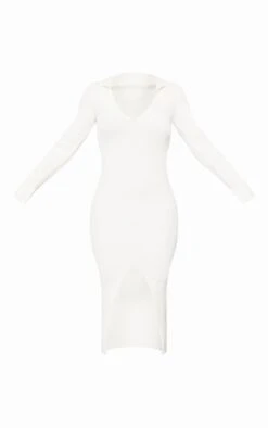 White Collar Rib Knit Midaxi Dress -Serenova Dresses Shop bfc477afe36aadfac53d5606b806446a1af1f383 cnd6881 5