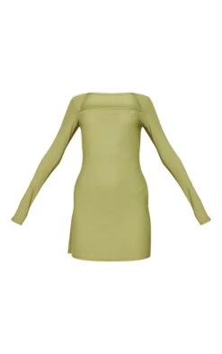 Olive Square Neck Long Sleeve Bodycon Dress -Serenova Dresses Shop c165711ab7260355cb394aea32d62b80ed94d5f9 cnd1260 5