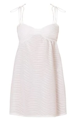 White Textured Bow Detail Tie Strap Shift Dress -Serenova Dresses Shop c19e9cae362e68b15e92c57bcd8d9772c89d8bed cmz4662 6