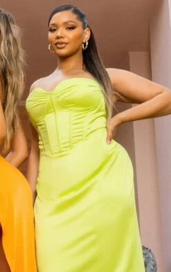 Plus Lime Tie Neck Corset Maxi Dress -Serenova Dresses Shop c21d829fda88da1adc3655c9af03cf54944b2022 cnd4869 4