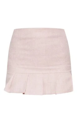 Pale Pink Twill Pleated Hem Micro Mini Skirt -Serenova Dresses Shop c4b230d0608add1ed1dde90e40122388f48483fd cnb8112 6