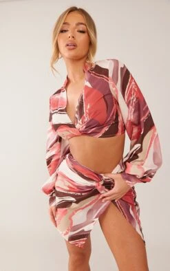 Rose Printed Twist Front Split Leg Mini Skirt -Serenova Dresses Shop c5a58f2a62b1454717e8307348ea5f1808334ee2 cne4425 4