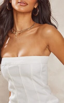 Petite White Bandeau Denim Dress 8 Petite White Bandeau Denim Dress -Serenova Dresses Shop c859b67db35ac39a3ef408e09fb1ab056b57689b cnd0152 4