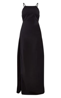 Black Strappy Back Detail Chiffon Maxi Dress -Serenova Dresses Shop cb4519b55ab21e9d62536d175f94d3302d30d03d clt7129 5