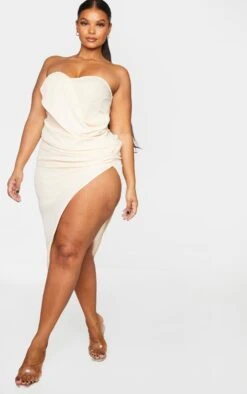 Plus Nude Cup Detail Chiffon Drape Bodycon Dress -Serenova Dresses Shop cdde7dc5cc79a3b442fa54d13e5949eeebb4fe40 cmn9544 3