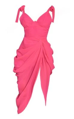 Hot Pink Underwire Detail Draped Midi Dress -Serenova Dresses Shop d03ae5a1765cc01ef2acc1d19346fe029458e9ae cmv1894 6