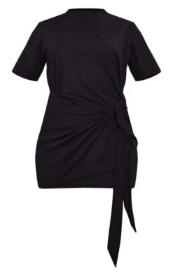 Black Cotton Wrap Tie Short Sleeve T Shirt Dress -Serenova Dresses Shop d2f3e97d0439a4ef4c3161e46d481be26d1d0e82 cnb1026 5