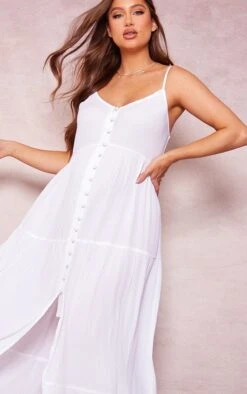 Maternity White Strappy Linen Look Dress 8 Maternity White Strappy Linen Look Dress -Serenova Dresses Shop d43545606891e6123038602e828d1676f3a2185b cnd7406 4