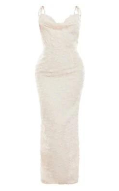 Cream Textured Frayed Detail Strappy Cowl Neck Maxi Dress -Serenova Dresses Shop d44b6cd9b4e5ab68573752e9c5f6fefe70440258 cne2931 5
