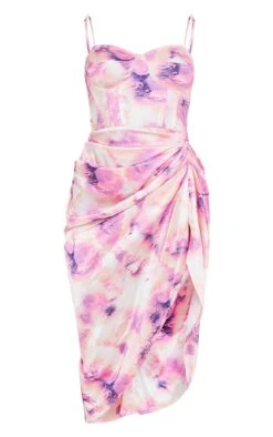 Lilac Tie Dye Print Satin Ruched Skirt Corset Detail Midi Dress -Serenova Dresses Shop d78c3ba5047cc2f346bae1e6f72418ac3e6800c2 cmr2149 6