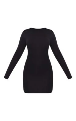 Black Jersey Open Tie Back Long Sleeve Bodycon Dress -Serenova Dresses Shop d8ffa4defc62a3e5779e8c8a7fbdb1e4088a6bce cnb8092 5