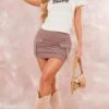 Taupe Jersey Cargo Pocket Detail Mini Skirt