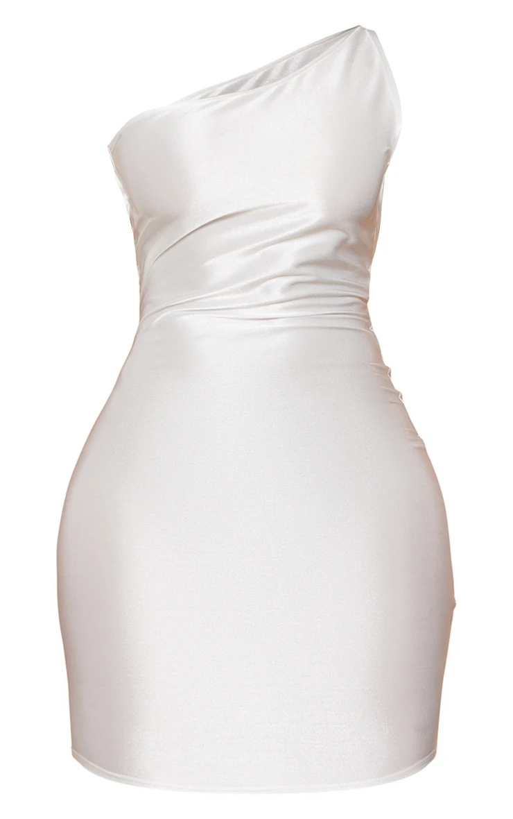 Shape White Stretch Satin Strappy Backless Bodycon Dress 5 Shape White Stretch Satin Strappy Backless Bodycon Dress - Image 5