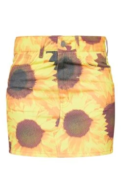 Yellow Sunflower Print Low Rise Micro Mini Denim Skirt -Serenova Dresses Shop e2fdd915fdd46dede4e58b94bbb8f3ff45311ea1 cmy8253 6
