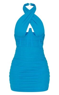 Blue Mesh Halterneck Underbust Corset Detail Bodycon Dress -Serenova Dresses Shop e60a72db1c7aba0f8f9f19d4fe4be2609720b5c7 cmu2669 6