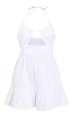 White Halterneck Cut Out Poplin Shift Dress -Serenova Dresses Shop e8b9c5f0753440cc41e745ba433b4a692da3008b cmz1295 6