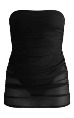 Black Mesh Ruched Bandeau Bodycon Dress -Serenova Dresses Shop e9dc22e81a1130e6eb3e969aef657bac0fca8d6d cnc0465 5