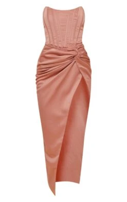 PLT Label Clay Satin Corset Twist Detail Ruched Midaxi Dress -Serenova Dresses Shop ec696109d8ef70a8dfe2a4657a7f7cb0c262e405 cnc9976 5