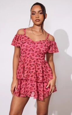 Petite Pink Chiffon Ditsy Print Frilled Mini Dress -Serenova Dresses Shop ec82e8d60e3c66fbf6689fd32dce8c8f91e41cee cnd3289 1