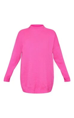 Bright Pink Brushed Feel Knit Sweatshirt Dress -Serenova Dresses Shop ef76570dd137d2d5e80dd9f6190c42df42ec6bcd cnd2104 5
