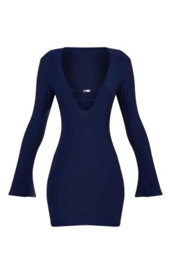 Navy Slinky Cut Out Trim Detail Long Sleeve Bodycon Dress -Serenova Dresses Shop f494752f96bf82153ba27972d5f4a5a1fe09c0f7 cnc5922 5
