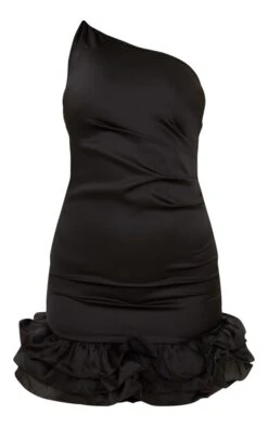 Black Satin One Shoulder Frill Hem Bodycon Dress -Serenova Dresses Shop f5673c4715dc54f586670bf1dcf395ec16e03a6a cnd2187 5