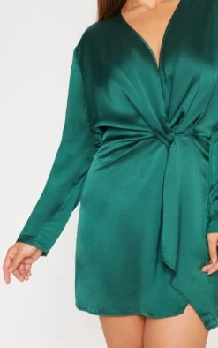 Plus Emerald Green Satin Long Sleeve Wrap Dress -Serenova Dresses Shop f760529a7d658eded32241f0cb3d027b803ce6b2 cly4982 5