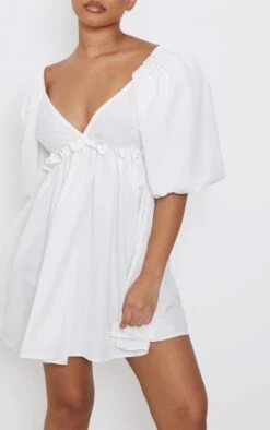 Petite White Frilled Shoulder Puff Dress -Serenova Dresses Shop fae810488e0cb8865bc7557a3fcf0414bf45b8d0 cnd0218 4