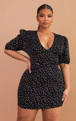 Plus Black Polka Dot Puff Sleeve Tea Dress -Serenova Dresses Shop fdbc5c75df8eca9bedadbeb8eae07cab5b04d02e cmw2873 4