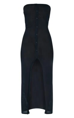 Black Sheer Rib Bandeau Button Detail Midaxi Dress -Serenova Dresses Shop ffbff8d519c4a9a83c6709b88d878fe40ca36884 cnd5504 5