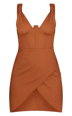 Chocolate Linen Knot Strap Underwired Bodycon Dress 9 Chocolate Linen Knot Strap Underwired Bodycon Dress -Serenova Dresses Shop ffecabcf032738fc850bcf82a119bd79055fb1c1 cmw9590 6